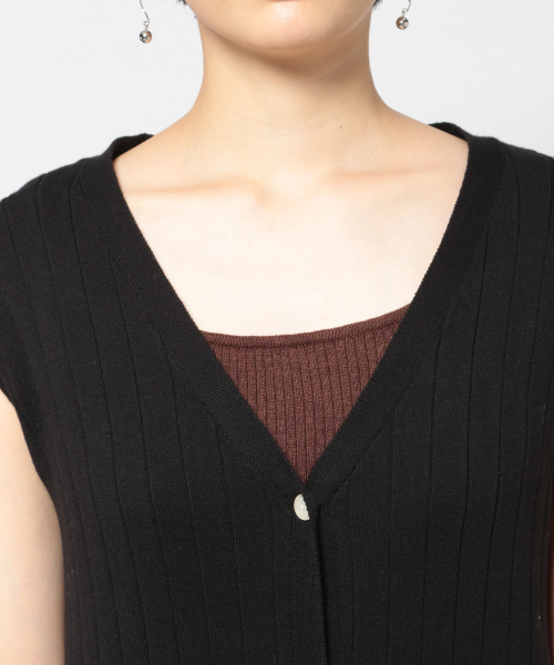 PAGEBOY（ページボーイ）の「リブニットマエボタンワンピースノースリ（ワンピース・レディース・ブラック/ダークブラウン/ベージュ・FREE）」の17枚目の写真