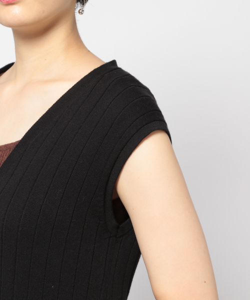 PAGEBOY（ページボーイ）の「リブニットマエボタンワンピースノースリ（ワンピース・レディース・ブラック/ダークブラウン/ベージュ・FREE）」の18枚目の写真