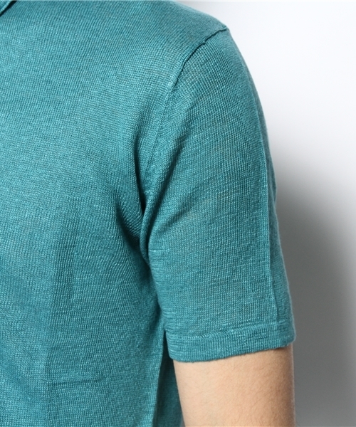 MEN'S MELROSE（メンズメルローズ）の「リネンハイゲージニットポロ（ポロシャツ・メンズ・ホワイト/ターコイズブルー/ネイビー/オレンジ・MEDIUM/LARGE）」の9枚目の写真