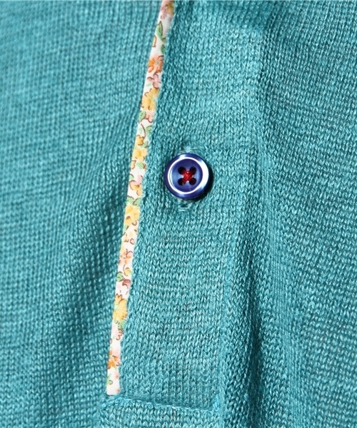 MEN'S MELROSE（メンズメルローズ）の「リネンハイゲージニットポロ（ポロシャツ・メンズ・ホワイト/ターコイズブルー/ネイビー/オレンジ・MEDIUM/LARGE）」の10枚目の写真