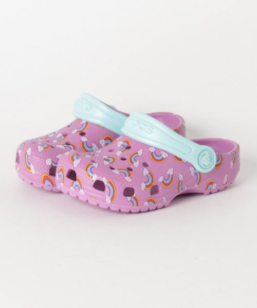 crocs(クロックス)の「クロックス Classic Seasonal Grphc Clg K Violet(スリッポン・キッズ・バイオレット・16.5cm/17.5cm/18.5cm/15.5cm/19.0cm)」の1枚目の写真