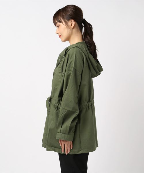 STYLEBLOCK（スタイルブロック）の「ウエストドロストミドル丈フードコート（モッズコート・レディース・ブラック/ベージュ/カーキ・M）」の5枚目の写真