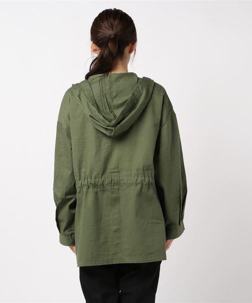 STYLEBLOCK（スタイルブロック）の「ウエストドロストミドル丈フードコート（モッズコート・レディース・ブラック/ベージュ/カーキ・M）」の6枚目の写真