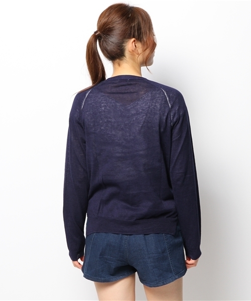 coen(コーエン)の「コットンリネンVネックカーディガン(カーディガン/ボレロ・レディース・ホワイト/ライトグレー/レッド/ピンク/ケリー/ネイビー・LARGE/MEDIUM)」の7枚目の写真