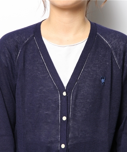 coen(コーエン)の「コットンリネンVネックカーディガン(カーディガン/ボレロ・レディース・ホワイト/ライトグレー/レッド/ピンク/ケリー/ネイビー・LARGE/MEDIUM)」の9枚目の写真