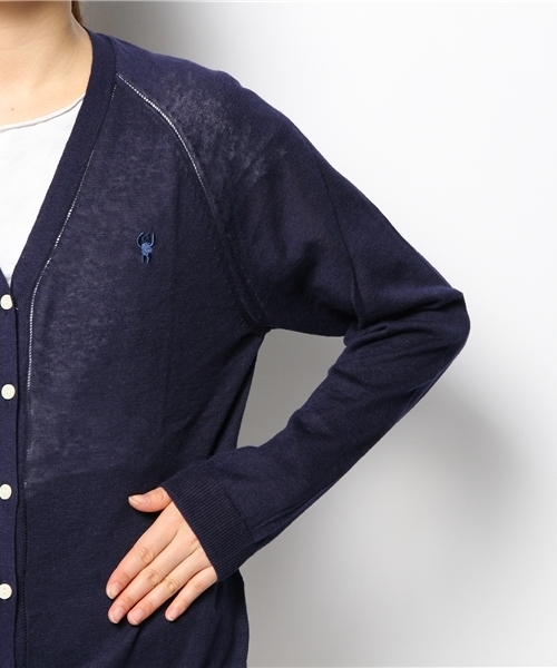 coen(コーエン)の「コットンリネンVネックカーディガン(カーディガン/ボレロ・レディース・ホワイト/ライトグレー/レッド/ピンク/ケリー/ネイビー・LARGE/MEDIUM)」の16枚目の写真