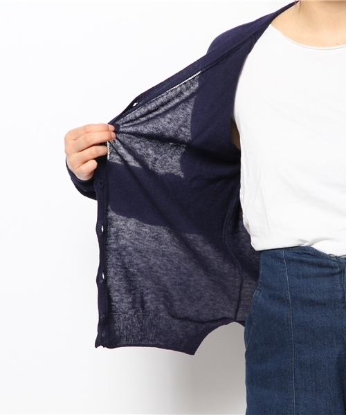 coen(コーエン)の「コットンリネンVネックカーディガン(カーディガン/ボレロ・レディース・ホワイト/ライトグレー/レッド/ピンク/ケリー/ネイビー・LARGE/MEDIUM)」の12枚目の写真