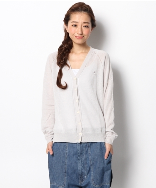 coen(コーエン)の「コットンリネンVネックカーディガン(カーディガン/ボレロ・レディース・ホワイト/ライトグレー/レッド/ピンク/ケリー/ネイビー・LARGE/MEDIUM)」の18枚目の写真