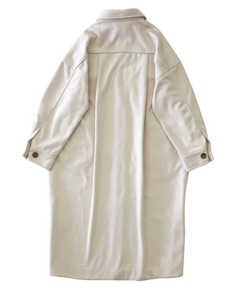 ベージュ ロングコート シャツカラー スタンドカラーロングコート LE SOUK HOLIDAY｜クロスプラス公式通販サイト