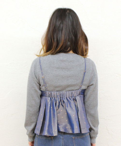 mystic（ミスティック）の「サテンドットキャミ（キャミソール・レディース・ブラック/ネイビー/ピンク・FREE）」の5枚目の写真