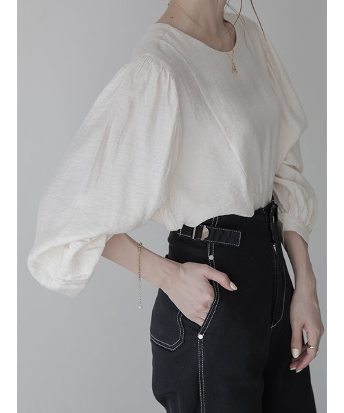 amel（エイメル）の「コンシャススリーブパールブラウス（シャツ/ブラウス・レディース・オフホワイト・FREE）」の5枚目の写真