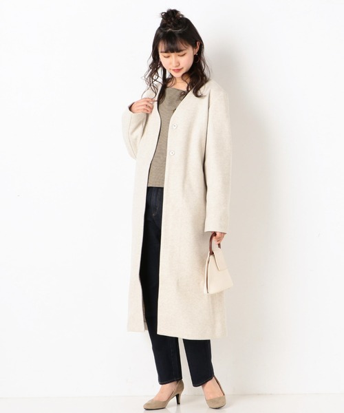 archives(アルシーヴ)の「ニットソー着流しコート(その他アウター・レディース・ブラック/アイボリー/モカ・MEDIUM)」の2枚目の写真