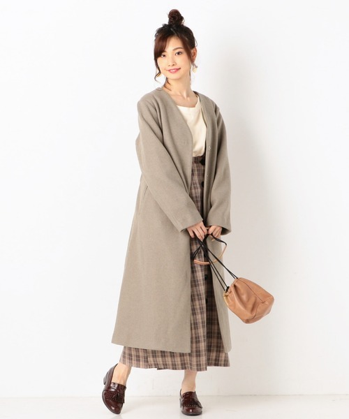 archives(アルシーヴ)の「ニットソー着流しコート(その他アウター・レディース・ブラック/アイボリー/モカ・MEDIUM)」の3枚目の写真