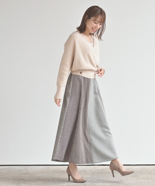 rps(アールピーエス)の「カシュクールニットプルオーバー(ニット/セーター・レディース・ブラック/ベージュ/グレー/モカ/アイボリー/チャコールグレー・M)」の11枚目の写真