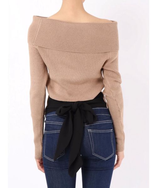 GYDA(ジェイダ)の「ワンショルバックリボンニットTOPS(ニット/セーター・レディース・ベージュ/ブラック/オフホワイト・FREE)」の14枚目の写真