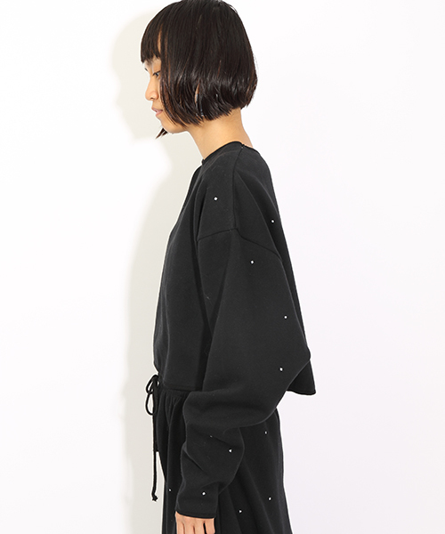 i（アイ）の「プチ○△□プリントショートプルオーバー（ニット/セーター・レディース・ホワイト/ブラック・FREE）」の3枚目の写真