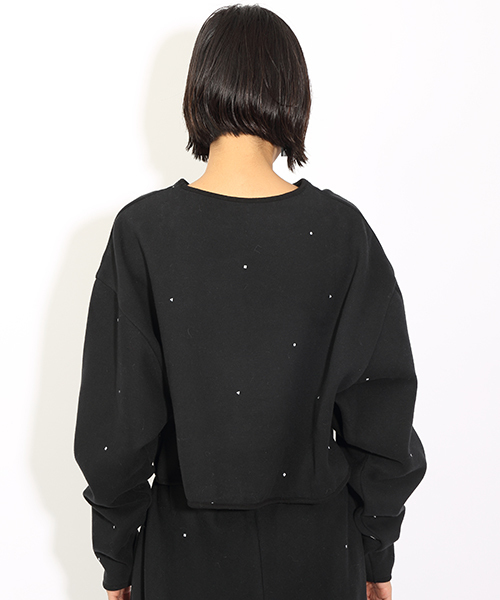 i（アイ）の「プチ○△□プリントショートプルオーバー（ニット/セーター・レディース・ホワイト/ブラック・FREE）」の4枚目の写真