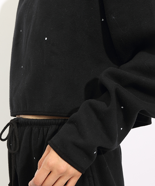 i（アイ）の「プチ○△□プリントショートプルオーバー（ニット/セーター・レディース・ホワイト/ブラック・FREE）」の7枚目の写真