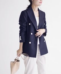 SHIPS | PrimaryNavyLabel:ウールコットンダブルジャケットnavy(スーツジャケット)