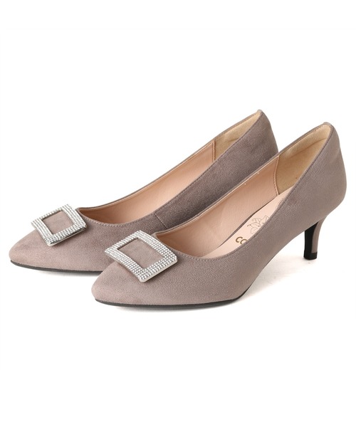 coca(ANDEX shoes product)(コカ)の「coca / コカ ビジューバックル付き ポインテッドトゥ ヒールパンプス 419008(パンプス・レディース・ブラック/ベージュ・22.5cm/23.5cm/24.5cm/23.0cm/24.0cm/22.0cm)」の1枚目の写真