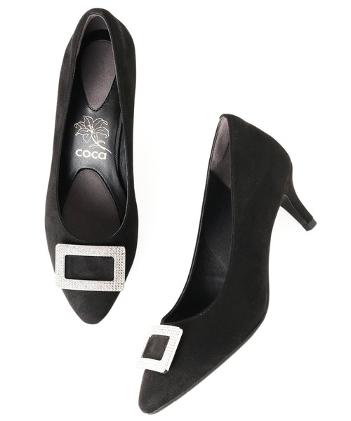 coca(ANDEX shoes product)(コカ)の「coca / コカ ビジューバックル付き ポインテッドトゥ ヒールパンプス 419008(パンプス・レディース・ブラック/ベージュ・22.5cm/23.5cm/24.5cm/23.0cm/24.0cm/22.0cm)」の4枚目の写真