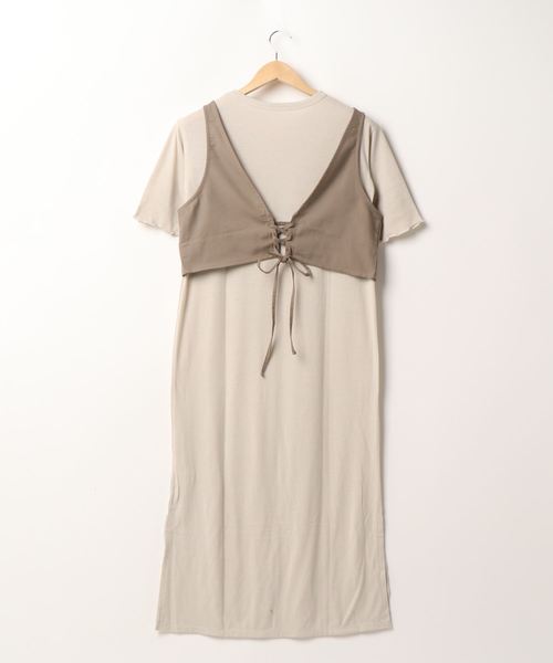 rps（アールピーエス）の「レースアップベスト付きカットワンピース（ワンピース・レディース・ベージュ/ブラック・M）」の8枚目の写真