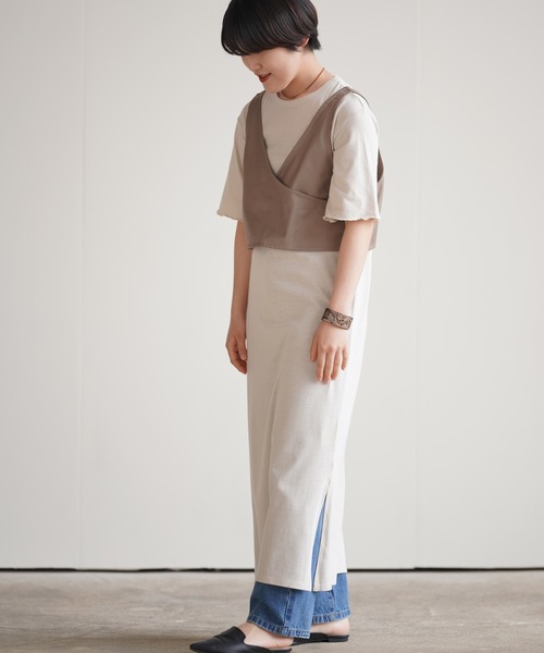 rps（アールピーエス）の「レースアップベスト付きカットワンピース（ワンピース・レディース・ベージュ/ブラック・M）」の6枚目の写真