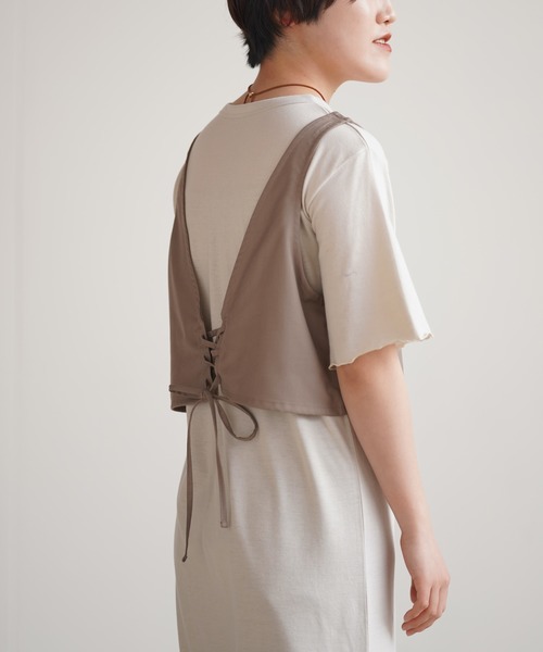 rps（アールピーエス）の「レースアップベスト付きカットワンピース（ワンピース・レディース・ベージュ/ブラック・M）」の11枚目の写真