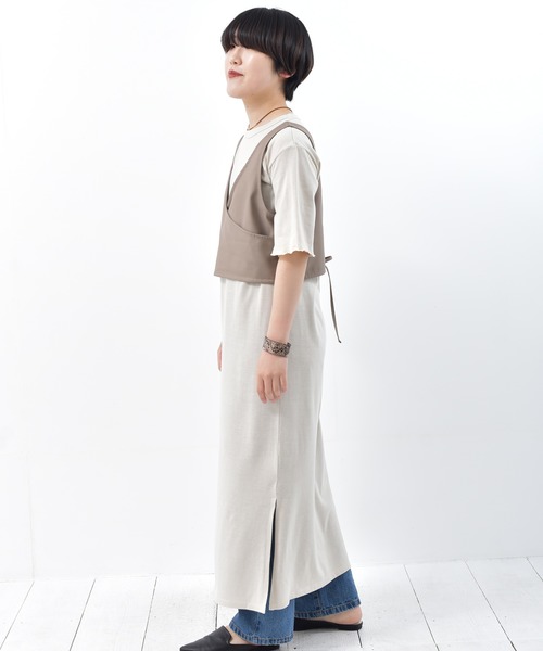 rps（アールピーエス）の「レースアップベスト付きカットワンピース（ワンピース・レディース・ベージュ/ブラック・M）」の9枚目の写真