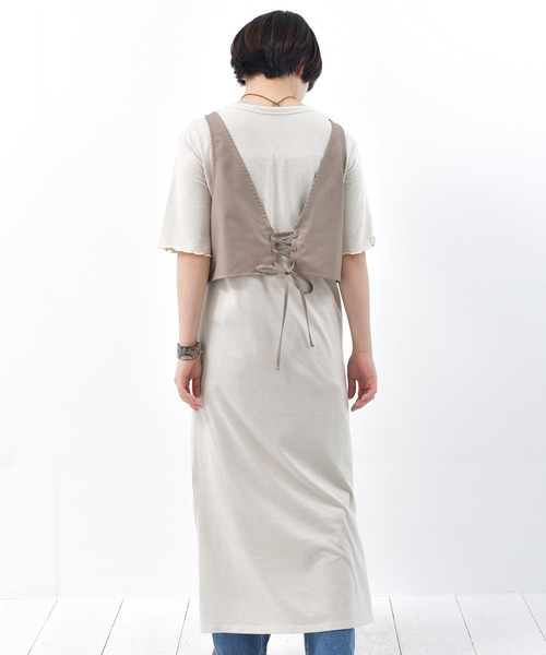 rps（アールピーエス）の「レースアップベスト付きカットワンピース（ワンピース・レディース・ベージュ/ブラック・M）」の5枚目の写真