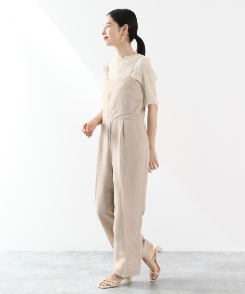 LOWRYS FARM(ローリーズファーム)の「L/Rサロペット 887609(サロペット/オーバーオール・レディース・ブラック/アイボリー・FREE)」の1枚目の写真