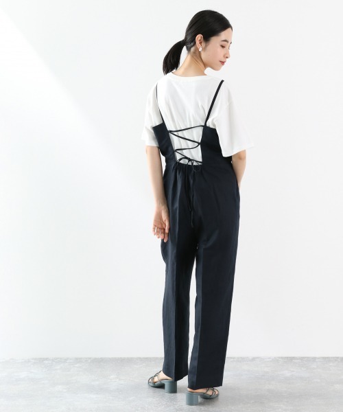 LOWRYS FARM(ローリーズファーム)の「L/Rサロペット 887609(サロペット/オーバーオール・レディース・ブラック/アイボリー・FREE)」の2枚目の写真