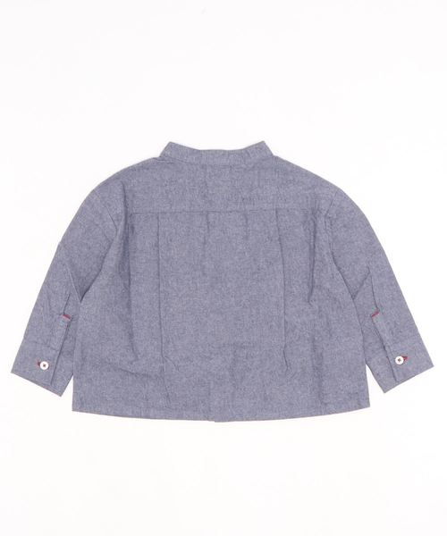 RAGMART（ラグマート）の「バンドカラーシャツ（シャツ/ブラウス・キッズ・ブルー/ストライプ・110cm/100cm/120cm/130cm）」の3枚目の写真