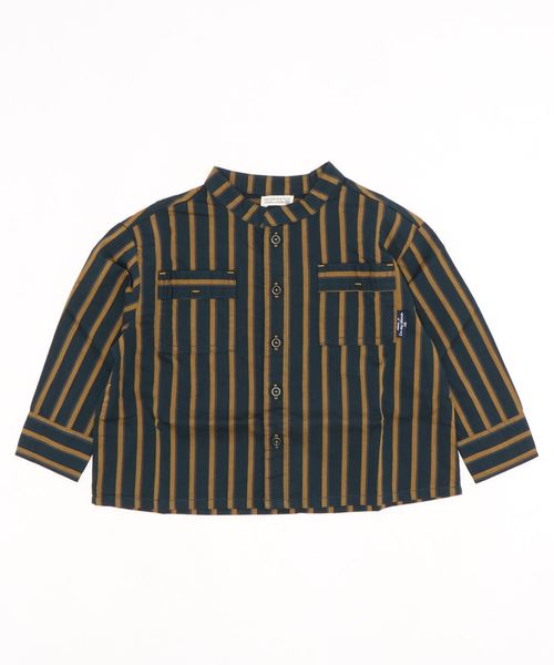 RAGMART（ラグマート）の「バンドカラーシャツ（シャツ/ブラウス・キッズ・ブルー/ストライプ・110cm/100cm/120cm/130cm）」の4枚目の写真