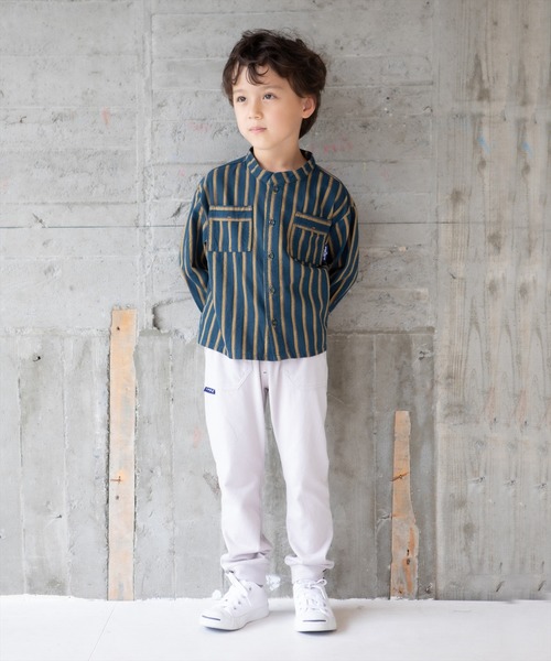 RAGMART（ラグマート）の「バンドカラーシャツ（シャツ/ブラウス・キッズ・ブルー/ストライプ・110cm/100cm/120cm/130cm）」の6枚目の写真