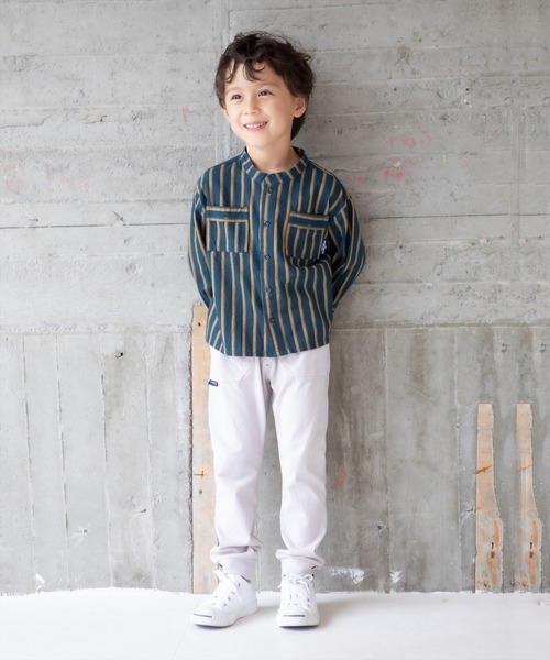 RAGMART（ラグマート）の「バンドカラーシャツ（シャツ/ブラウス・キッズ・ブルー/ストライプ・110cm/100cm/120cm/130cm）」の5枚目の写真