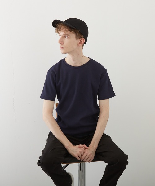 VIBGYOR(ヴィブジョー)の「【VIBGYOR BY AS】サーマル半袖クルーネックTEE(BL)(Tシャツ/カットソー・メンズ・ホワイト/ブラック/ネイビー/グレー/カーキ/サックスブルー/ライトピンク・MEDIUM/LARGE/X-LARGE)」の5枚目の写真