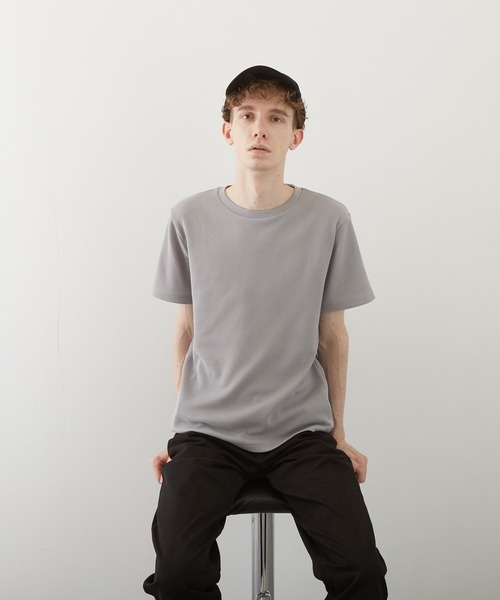 VIBGYOR(ヴィブジョー)の「【VIBGYOR BY AS】サーマル半袖クルーネックTEE(BL)(Tシャツ/カットソー・メンズ・ホワイト/ブラック/ネイビー/グレー/カーキ/サックスブルー/ライトピンク・MEDIUM/LARGE/X-LARGE)」の3枚目の写真