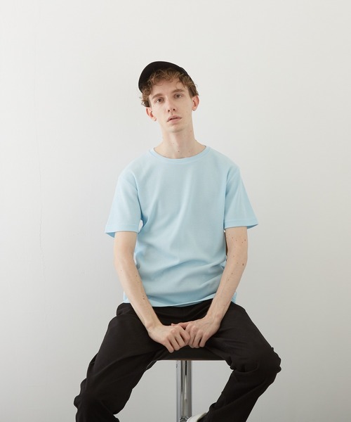 VIBGYOR(ヴィブジョー)の「【VIBGYOR BY AS】サーマル半袖クルーネックTEE(BL)(Tシャツ/カットソー・メンズ・ホワイト/ブラック/ネイビー/グレー/カーキ/サックスブルー/ライトピンク・MEDIUM/LARGE/X-LARGE)」の6枚目の写真