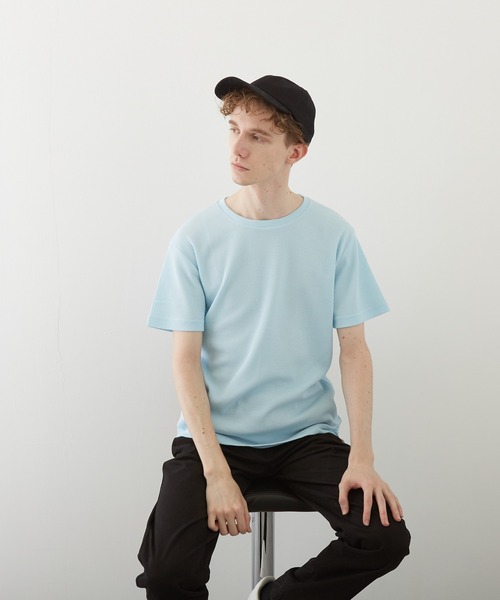 VIBGYOR(ヴィブジョー)の「【VIBGYOR BY AS】サーマル半袖クルーネックTEE(BL)(Tシャツ/カットソー・メンズ・ホワイト/ブラック/ネイビー/グレー/カーキ/サックスブルー/ライトピンク・MEDIUM/LARGE/X-LARGE)」の14枚目の写真