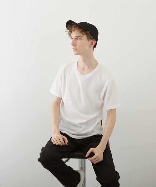 VIBGYOR(ヴィブジョー)の「【VIBGYOR BY AS】サーマル半袖クルーネックTEE(BL)(Tシャツ/カットソー・メンズ・ホワイト/ブラック/ネイビー/グレー/カーキ/サックスブルー/ライトピンク・MEDIUM/LARGE/X-LARGE)」の10枚目の写真