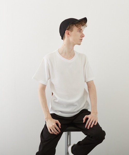 VIBGYOR(ヴィブジョー)の「【VIBGYOR BY AS】サーマル半袖クルーネックTEE(BL)(Tシャツ/カットソー・メンズ・ホワイト/ブラック/ネイビー/グレー/カーキ/サックスブルー/ライトピンク・MEDIUM/LARGE/X-LARGE)」の9枚目の写真