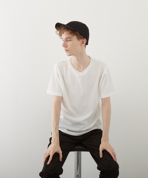 VIBGYOR(ヴィブジョー)の「【VIBGYOR BY AS】サーマル半袖クルーネックTEE(BL)(Tシャツ/カットソー・メンズ・ホワイト/ブラック/ネイビー/グレー/カーキ/サックスブルー/ライトピンク・MEDIUM/LARGE/X-LARGE)」の8枚目の写真