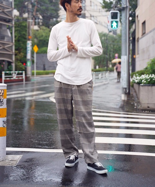 Blue Standard (ブルースタンダード)の「【BLUE STANDARD】チェックイージーパンツ ワイドパンツ チェック柄(その他パンツ・メンズ・ベージュ/ネイビー/グレー・MEDIUM/LARGE/X-LARGE)」の4枚目の写真