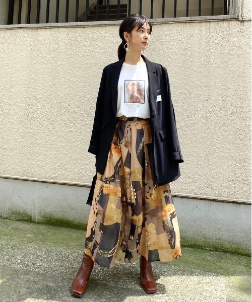 Ameri（アメリ）の「TRICK ART LONG TEE（Tシャツ/カットソー・レディース・ホワイト/ブラック・FREE）」の7枚目の写真