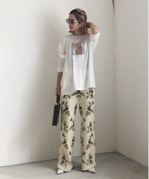 Ameri（アメリ）の「TRICK ART LONG TEE（Tシャツ/カットソー・レディース・ホワイト/ブラック・FREE）」の4枚目の写真