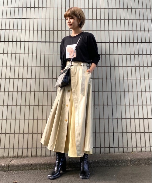 Ameri（アメリ）の「TRICK ART LONG TEE（Tシャツ/カットソー・レディース・ホワイト/ブラック・FREE）」の6枚目の写真