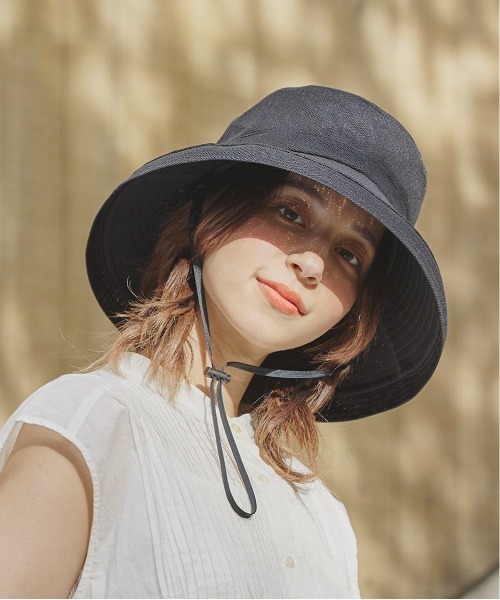 milsa(ミルサ)の「LM 風飛ば~ぬハット/サイズ展開レディースUVカットHAT(ハット・レディース・ブラック/ネイビー/ベージュ/アッシュブラウン/ブラウン/グレー・M/57.5cm/60cm/62cm/58cm/56cm)」の14枚目の写真