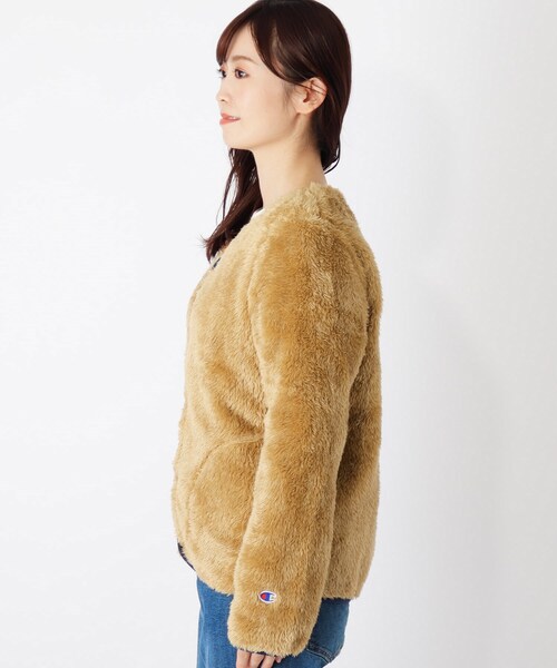 Champion(チャンピオン)の「【Champion】もこふさスナップジャケット(ブルゾン・レディース・アイボリー/ベージュ・02)」の4枚目の写真