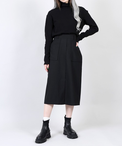 DING（ディング）の「DING/ベイカーロングスカート（スカート・レディース・ベージュ/ブラック・FREE）」の8枚目の写真